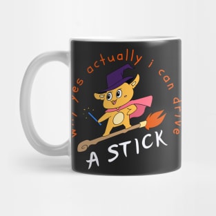 Why yes actually I can drive a stick - Witch - Halloween - White Mug